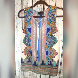 Cynthia Rowley sleeveless top in multi.. size small slightly worn excellent cond